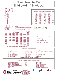 Datasheet 1N4056 производства Microsemi
